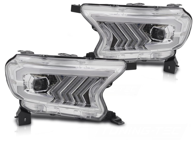 REFLEKTORY LAMPY PRZEDNIE CHROME FORD RANGER V 16-22