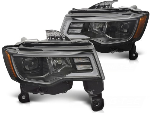 LAMPY PRZEDNIE REFLEKTORY JEEP GRAND CHEROKEE 16-21 TUBE LIGHT BLACK