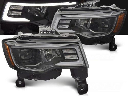 LAMPY PRZEDNIE REFLEKTORY JEEP GRAND CHEROKEE 16-21 TUBE LIGHT BLACK