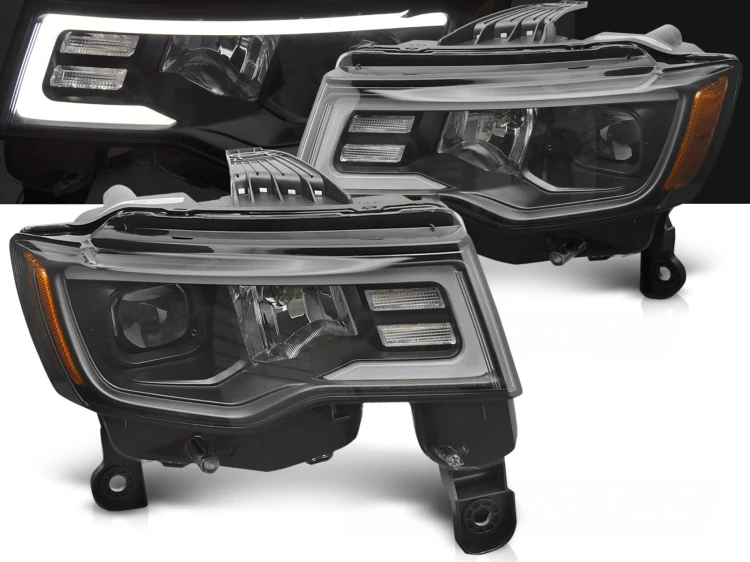 LAMPY PRZEDNIE REFLEKTORY JEEP GRAND CHEROKEE 16-21 TUBE LIGHT BLACK
