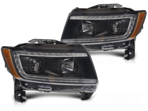 LAMPY PRZEDNIE CHRYSLER JEEP GRAND CHEROKEE 11-13 TUBE LIGHT BLACK LED