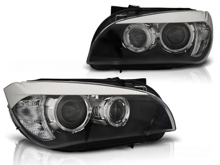 LAMPY PRZEDNIE REFLEKTORY ANGEL EYES LED BLACK BMW X1 E84 10.09-07.12