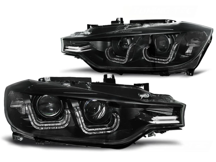 LAMPY PRZEDNIE REFLEKTORY U-LED LIGHT BLACK BMW 3 SERII F30/F31 11-15