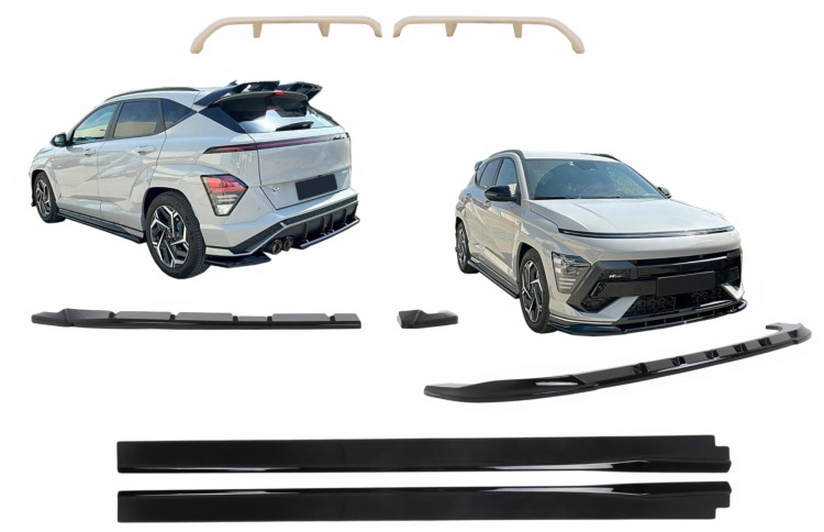 DOKŁADKA PRZEDNIA SPOILER PROGI BOCZNE DYFUZOR HYUNDAI KONA N-LINE MK2 23-