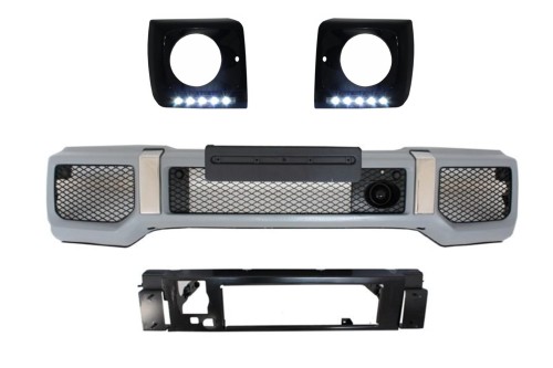 PRZEDNI ZDERZAK RAMKI REFLEKTORÓW LED DRL MERCEDES G-KLASA W463 G63 AMG