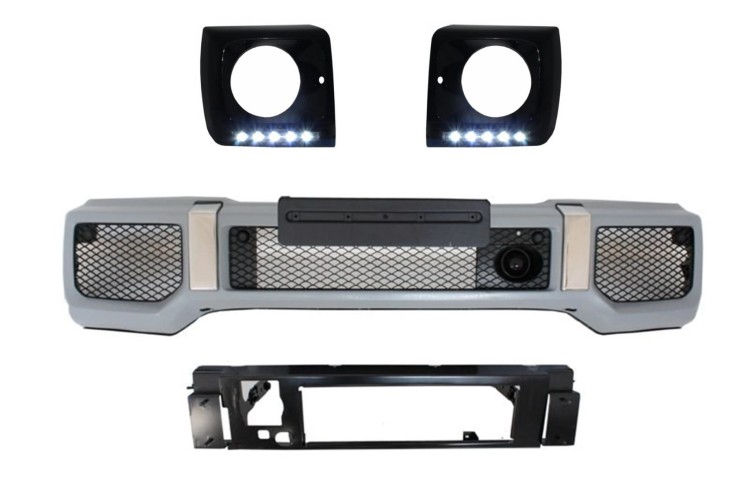 PRZEDNI ZDERZAK RAMKI REFLEKTORÓW LED DRL MERCEDES G-KLASA W463 G63 AMG