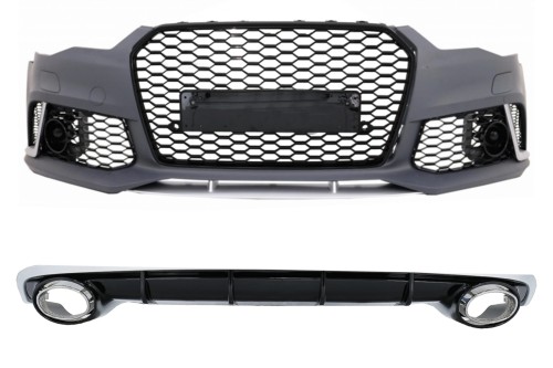 PRZEDNI ZDERZAK GRILL + DYFUZOR AUDI A6 4G FACELIFT (15-18) RS6 LOOK