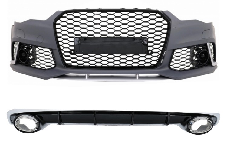 PRZEDNI ZDERZAK GRILL + DYFUZOR AUDI A6 4G FACELIFT (15-18) RS6 LOOK