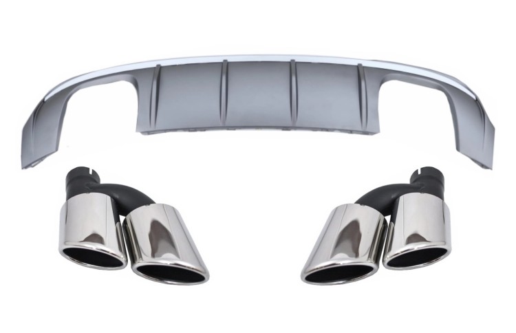 DYFUZOR ZDERZAK TYLNY Z KOŃCÓWKAMI WYDECHU AUDI A3 8V (16-19) S3 DESIGN
