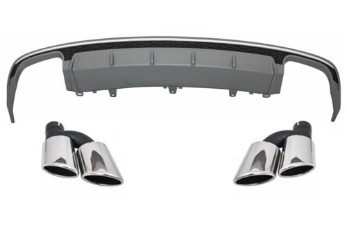 DYFUZOR ZDERZAK TYLNY AUDI A6 C7 4G (15-18) KOŃCÓWKI WYDECHU S6 DESIGN