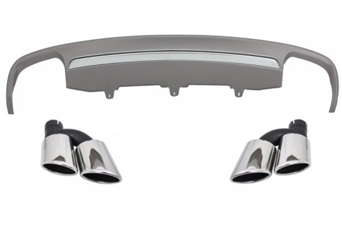 DYFUZOR TYLNEGO ZDERZAKA Z KOŃCÓWKAMI TŁUMIKA AUDI A6 C7 4G 12-15 S6 DESIGN