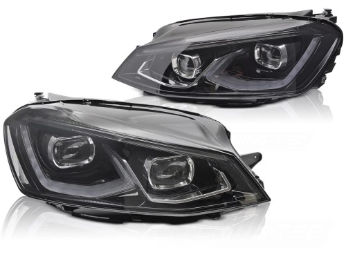 LAMPY PRZEDNIE REFLEKTORY BLACK VW GOLF 7 14-17 FULL LED