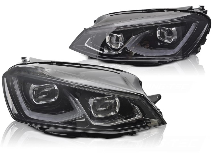LAMPY PRZEDNIE REFLEKTORY BLACK VW GOLF 7 14-17 FULL LED