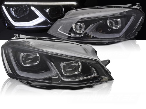 LAMPY PRZEDNIE REFLEKTORY BLACK VW GOLF 7 14-17 FULL LED