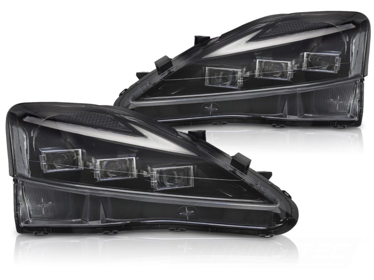 LAMPY PRZEDNIE REFLEKTORY LED LEXUS IS 06-13 BLACK
