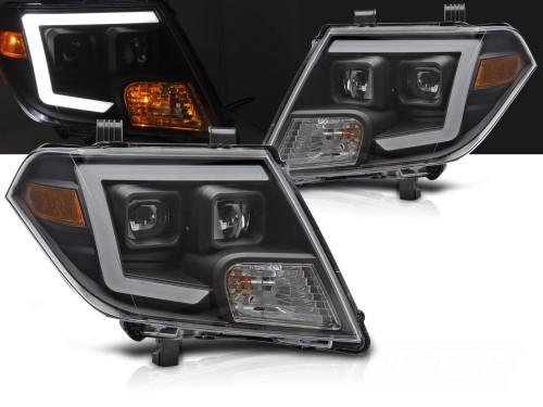 LAMPY PRZEDNIE REFLEKTORY NISSAN FRONTIER 10-14 TUBE LIGHTS BLACK