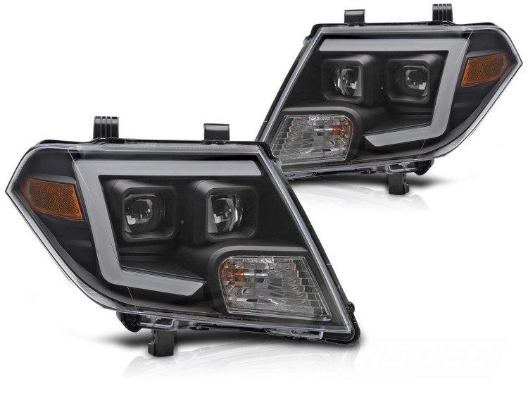 LAMPY PRZEDNIE REFLEKTORY NISSAN FRONTIER 10-14 TUBE LIGHTS BLACK