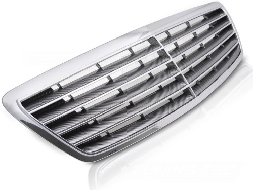 ATRAPA GRILL MERCEDES S KLASA W220 02-05 CARBON SILVER