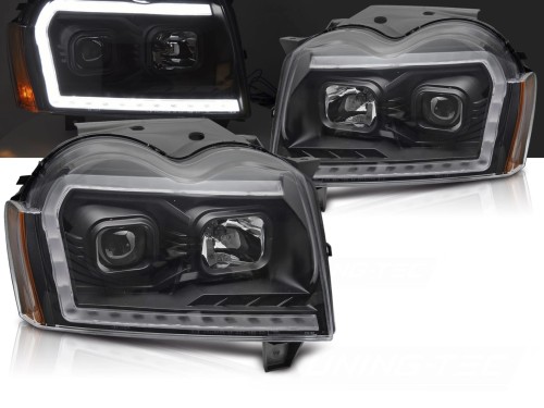 LAMPY PRZEDNIE REFLEKTORY JEEP GRAND CHEROKEE 05-08 LED BLACK