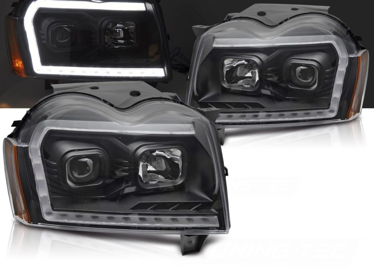 LAMPY PRZEDNIE REFLEKTORY JEEP GRAND CHEROKEE 05-08 LED BLACK