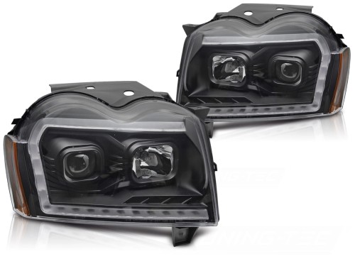 LAMPY PRZEDNIE REFLEKTORY JEEP GRAND CHEROKEE 05-08 LED BLACK