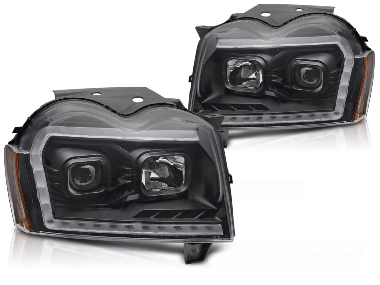 LAMPY PRZEDNIE REFLEKTORY JEEP GRAND CHEROKEE 05-08 LED BLACK