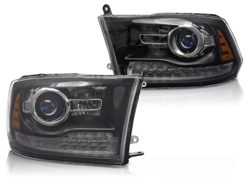 LAMPY PRZEDNIE REFLEKTORY DODGE RAM 09-18 BLACK