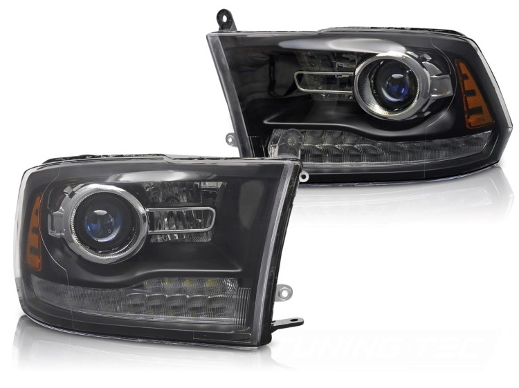 LAMPY PRZEDNIE REFLEKTORY DODGE RAM 09-18 BLACK