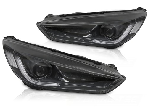 LAMPY PRZEDNIE REFLEKTORY FORD FOCUS MK3 14-18 BLACK LED