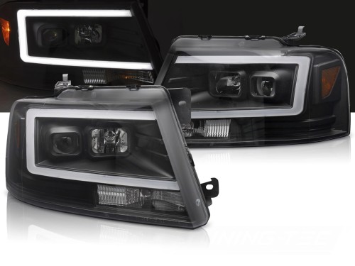 LAMPY PRZEDNIE REFLEKTORY FORD F150 MK 11 04-08 LED BLACK