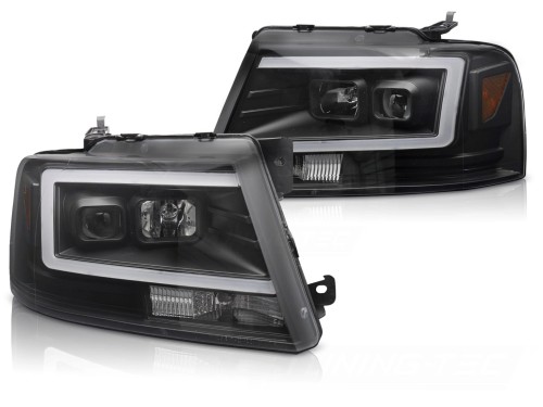 LAMPY PRZEDNIE REFLEKTORY FORD F150 MK 11 04-08 LED BLACK