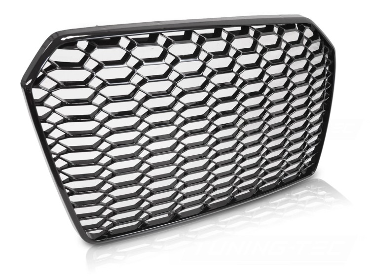 GRILL ATRAPA PLASTER MIODU AUDI A6 C7 14-18 CZARNY POŁYSK