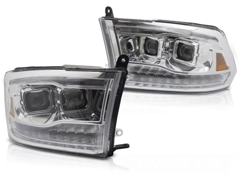 LAMPY PRZEDNIE REFLEKTORY DODGE RAM 09-18 DOUBLE CHROME