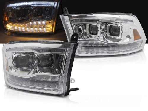 LAMPY PRZEDNIE REFLEKTORY DODGE RAM 09-18 DOUBLE CHROME