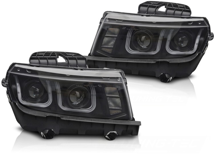 LAMPY PRZEDNIE REFLEKTORY CHEVROLET CAMARO 13-15 LED BLACK