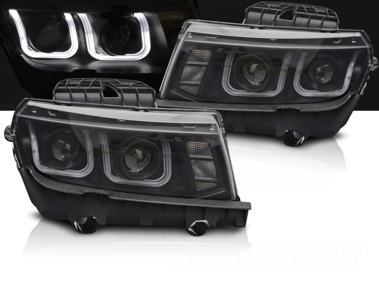 LAMPY PRZEDNIE REFLEKTORY CHEVROLET CAMARO 13-15 LED BLACK