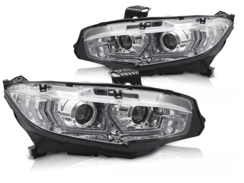 LAMPY PRZEDNIE REFLEKTORY HONDA CIVIC X 16-21 LED CHROM