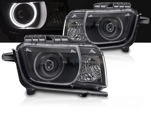LAMPY PRZEDNIE REFLEKTORY CHEVROLET CAMARO 09-13 ANGEL EYES BLACK