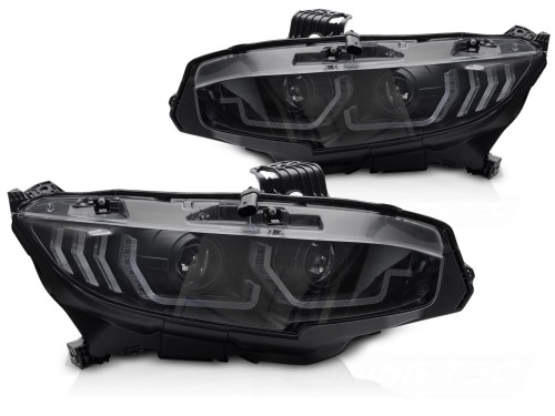 LAMPY PRZEDNIE REFLEKTORY XENON HONDA CIVIC X 16-21 LED BLACK