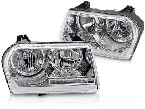 LAMPY PRZEDNIE REFLEKTORY CHRYSLER 300 05-08 CHROM LED