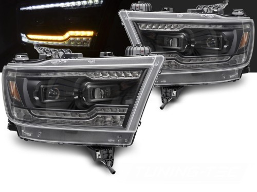 LAMPY PRZEDNIE REFLEKTORY BLACK DODGE RAM 19-22 FULL LED