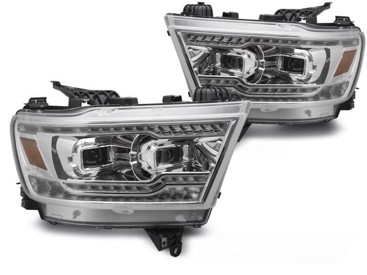 LAMPY PRZEDNIE REFLEKTORY DODGE RAM 19-22 BLACK FULL LED