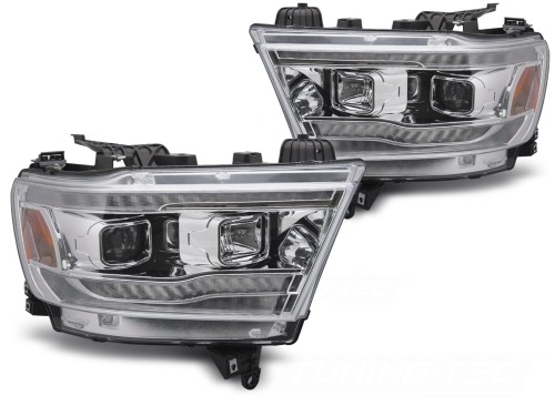 LAMPY PRZEDNIE REFLEKTORY DODGE RAM 19-22 CHROME LED