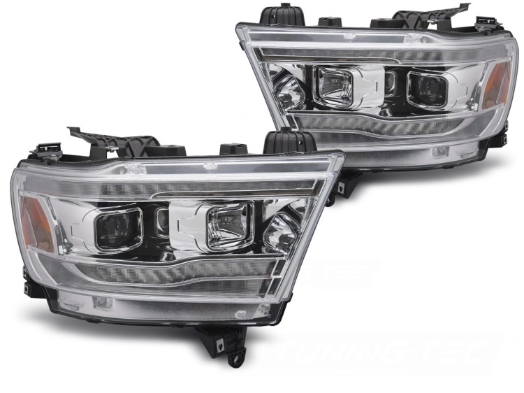 LAMPY PRZEDNIE REFLEKTORY DODGE RAM 19-22 CHROME LED