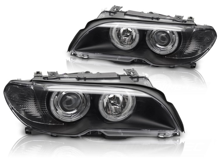 LAMPY PRZEDNIE REFLEKTORY XENON BLACK BMW SERII 3 E46 03-06 COUPE CABRIO