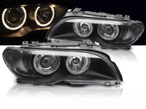 LAMPY PRZEDNIE REFLEKTORY XENON BLACK BMW SERII 3 E46 03-06 COUPE CABRIO