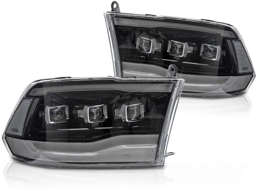 LAMPY PRZEDNIE REFLEKTORY DODGE RAM 09-18 FULL LED BLACK