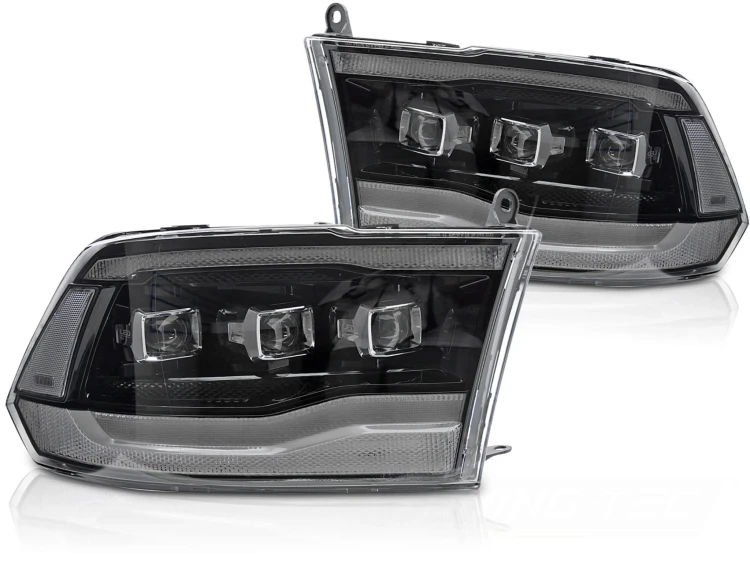 LAMPY PRZEDNIE REFLEKTORY DODGE RAM 09-18 FULL LED BLACK