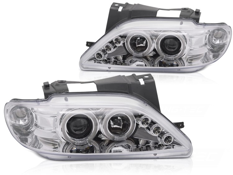 LAMPY PRZEDNIE REFLEKTORY CITROEN XSARA 97-00 ANGEL EYES CHROME
