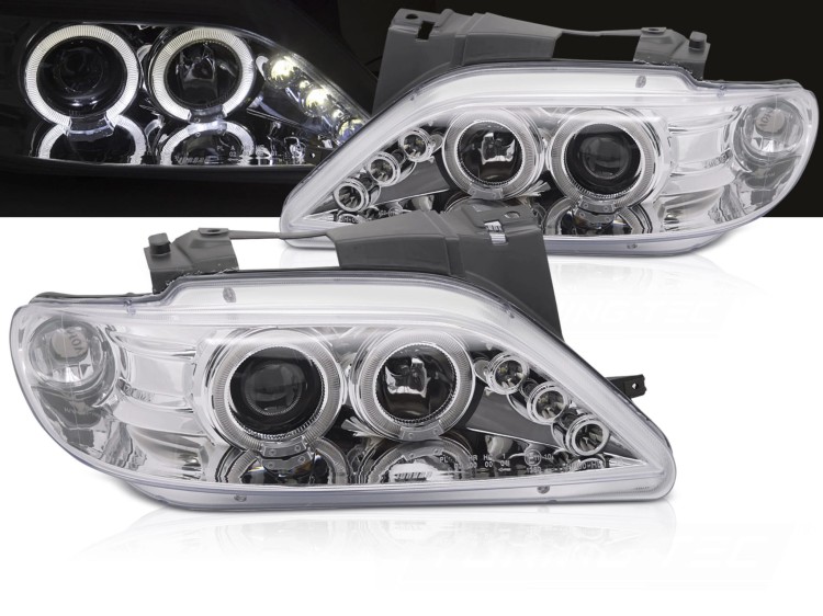 LAMPY PRZEDNIE REFLEKTORY CITROEN XSARA 97-00 ANGEL EYES CHROME